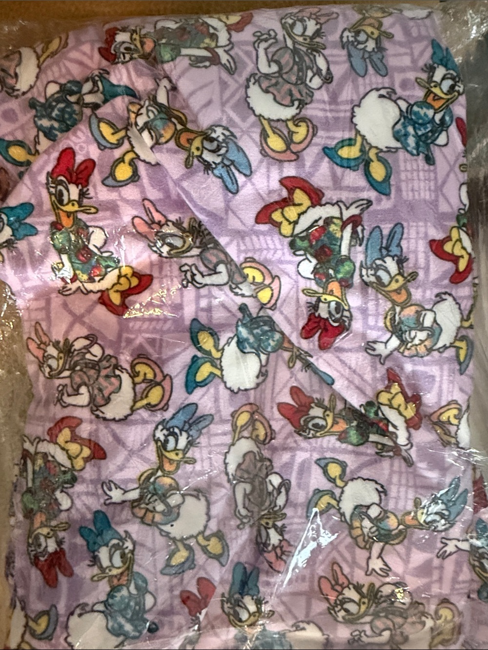 LuLaRoe Lavender Daisy Duck Print Leggings - Picture 3 of 5